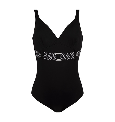 Maillot Nageur avec Maintien ANTIGEL "La Muse Dolce Vita" FBB9286 - Noir Pois 12041