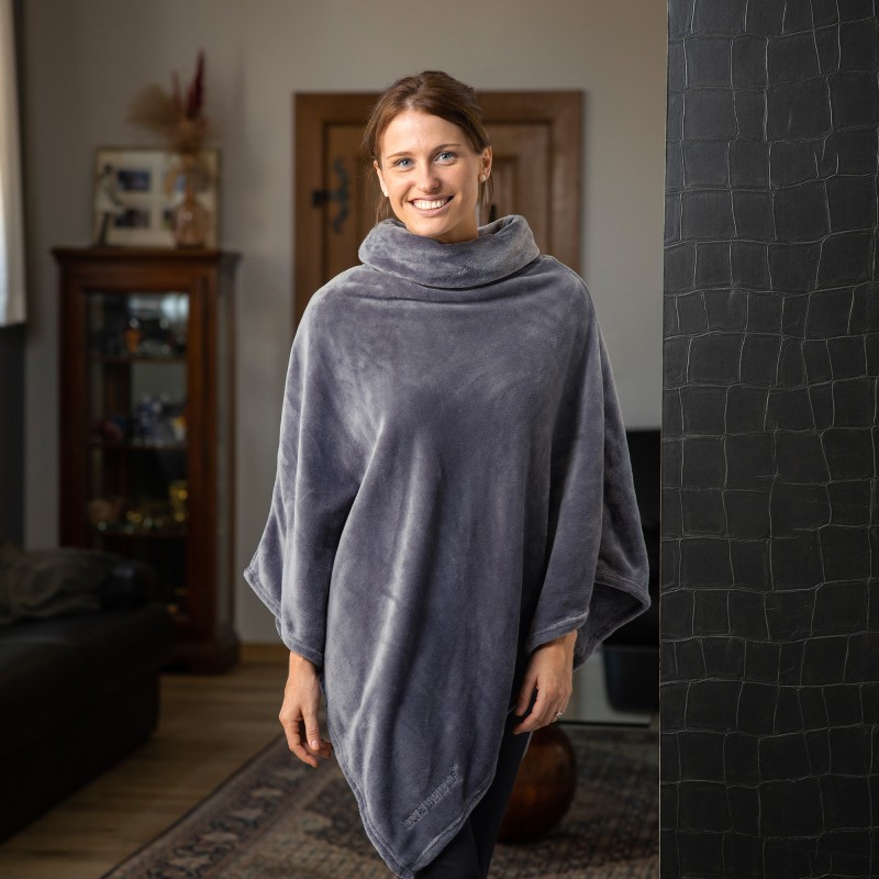 Poncho Dame et Fille JUSQU'AU LEVER DU JOUR - Anthracite