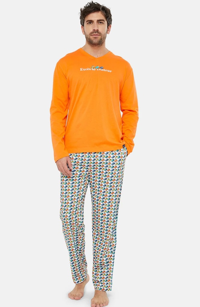 Pyjama Long 100% coton bio ARTHUR "2 Chevaux" ULY - Multicolore 2CVE23