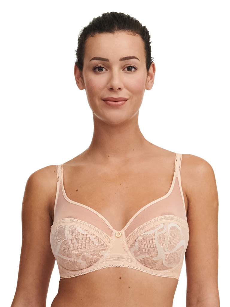 Soutien-gorge armaturé enveloppant CHANTELLE "True Lace" C11M10 - Beige Doré 01N