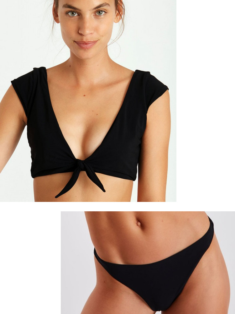 Bikini 2 pièces brassière & slip échancré BANANA MOON "Black" Mindo & Luna - Noir LSE01