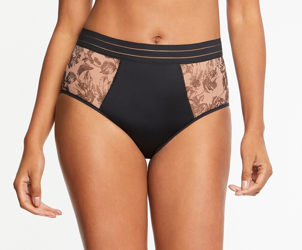 Culotte taille haute MAISON LEJABY "Nufit Garden" 21164 - Gravure Noire I0041
