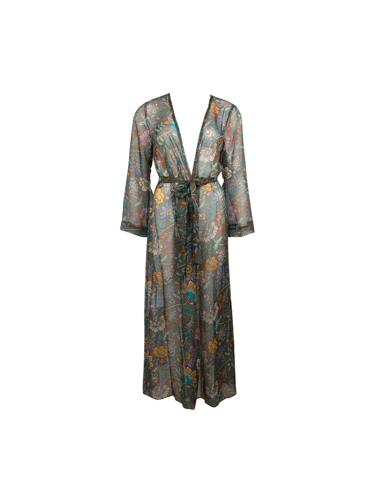 Kimono long ouvert LISE CHARMEL "Fleur Persane" ASB2967 - Bronze Persane 1452