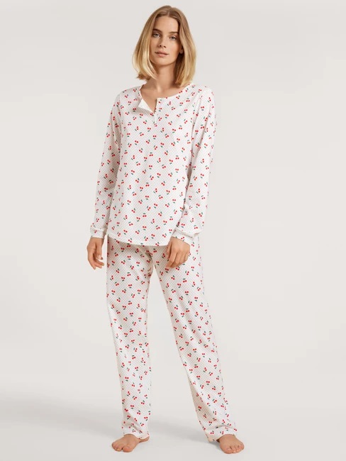 Pyjama long dame 100% coton CALIDA "Fruity Dreams" 43953 - Red Glow 136