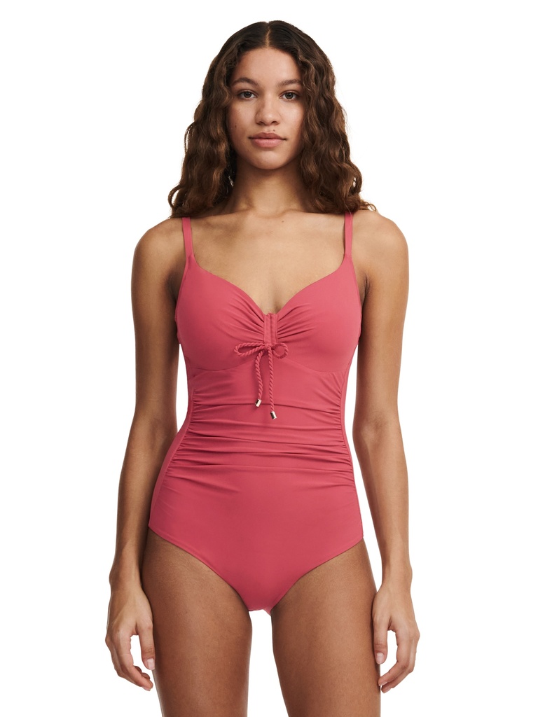 Maillot 1 pièce armaturé enveloppant CHANTELLE "Inspire" C10G70 - Rouge Grenat 08P