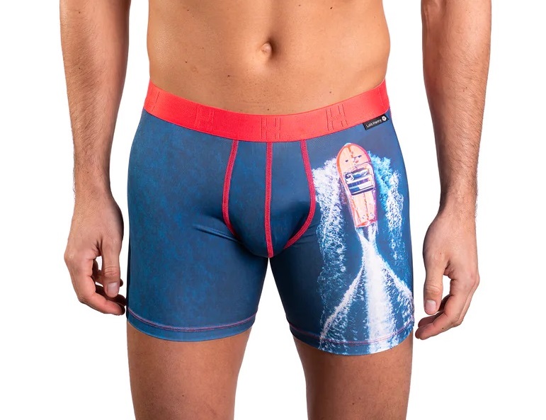 Boxer homme avec maintien intérieur LOIC HENRY "Identity" KBI055X - Imprimé Bateaux