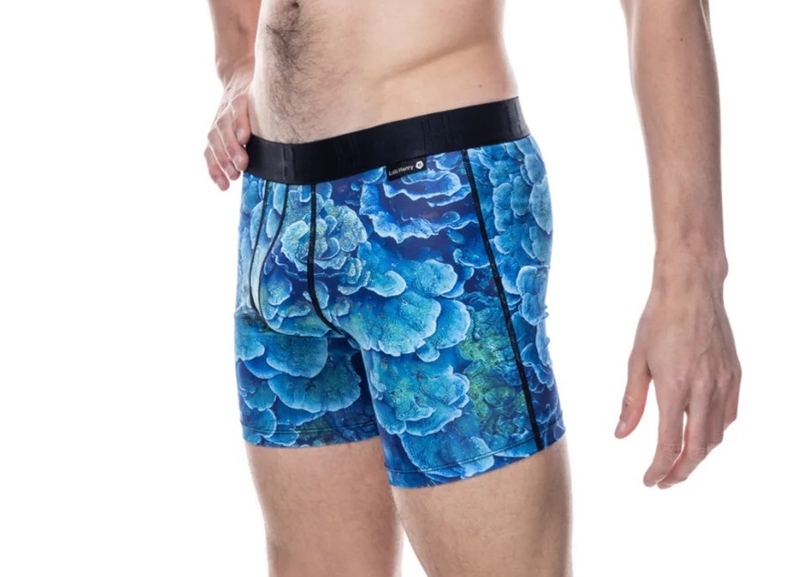 Boxer homme avec maintien intérieur LOIC HENRY "Identity" KBI042X - Imprimé Bleu Corail