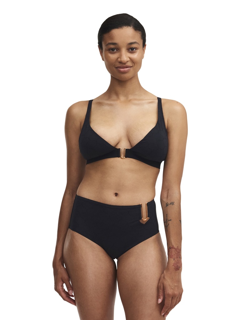 Bas de Bikini Culotte Taille Haute CHANTELLE "Glow" C15T80 - Noir 011