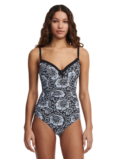 Maillot armaturé CHANTELLE "Flowers" C18H70 - Black Flower 0W5
