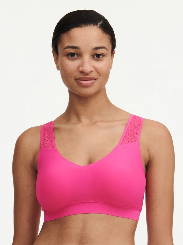 Brassière à coques & dentelle stretch invisible CHANTELLE "SoftStretch" C11G10 - Rose Pitaya 06X