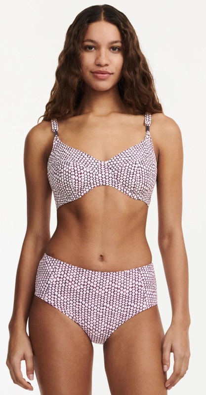Slip de Bikini Taille Haute FEMILET "Tidra" FS5340 - Ikat Bleu 0JS