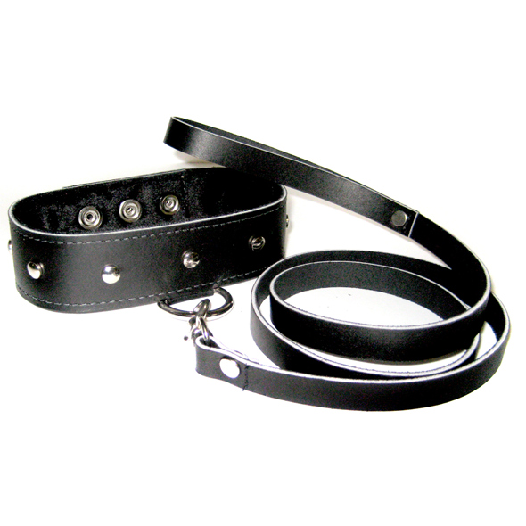 Collier & laisse pour jeux bondage SPORTSHEETS "Leather Collar & Leash"