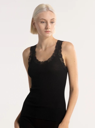 Chemisette sans manche laine & soie OSCALITO 3410 - Noir 020