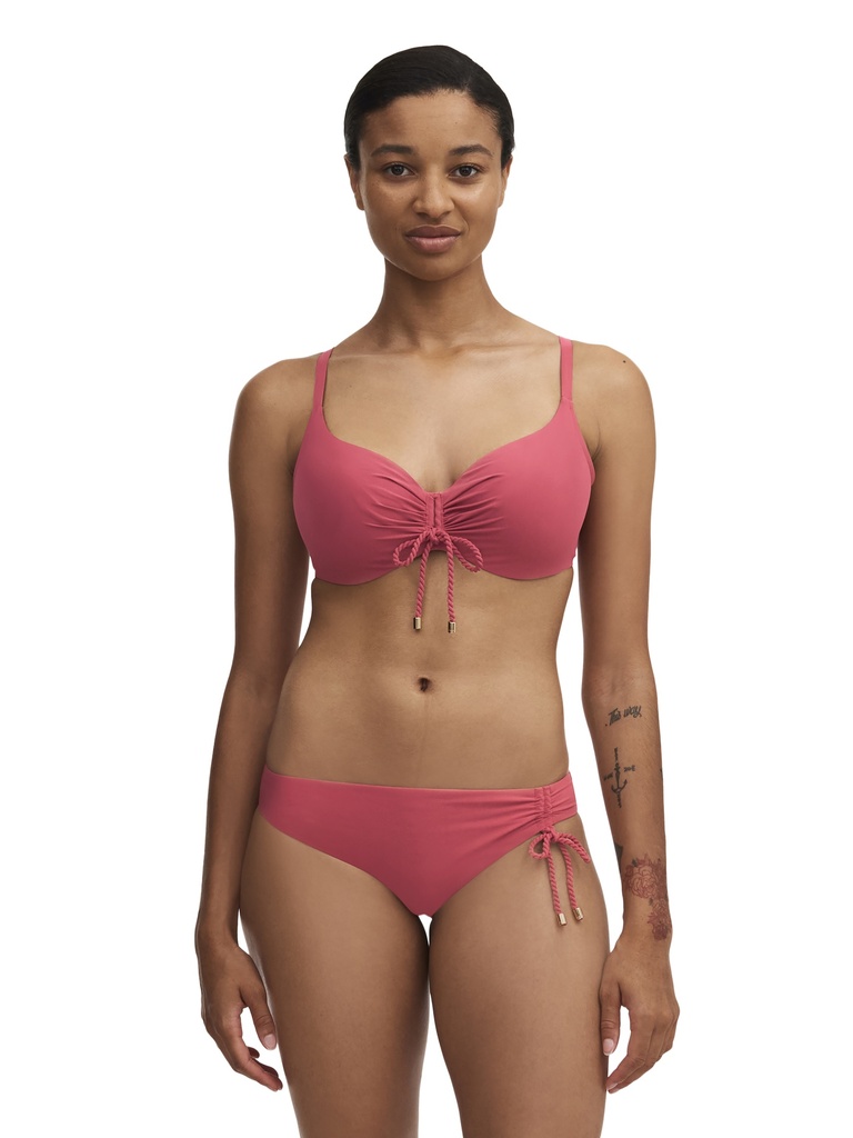 Haut de Bikini souple armaturé enveloppant CHANTELLE "Inspire" C10G10 - Rouge Grenat 08P