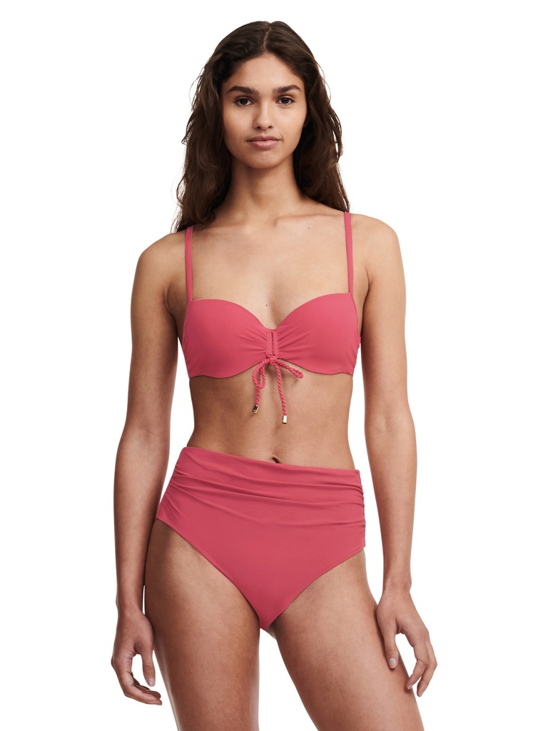 Bas de Bikini Culotte Taille Haute CHANTELLE "Inspire" C10G80 - Rouge Grenat 08P