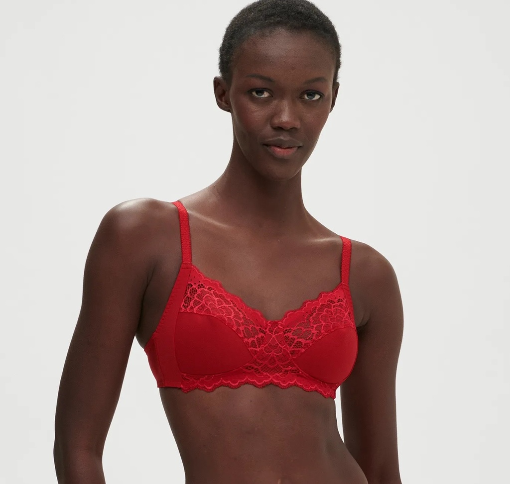 Soutien-gorge sans armature SIMONE PERELE "Caresse" 12A210 - Rouge Tango 435