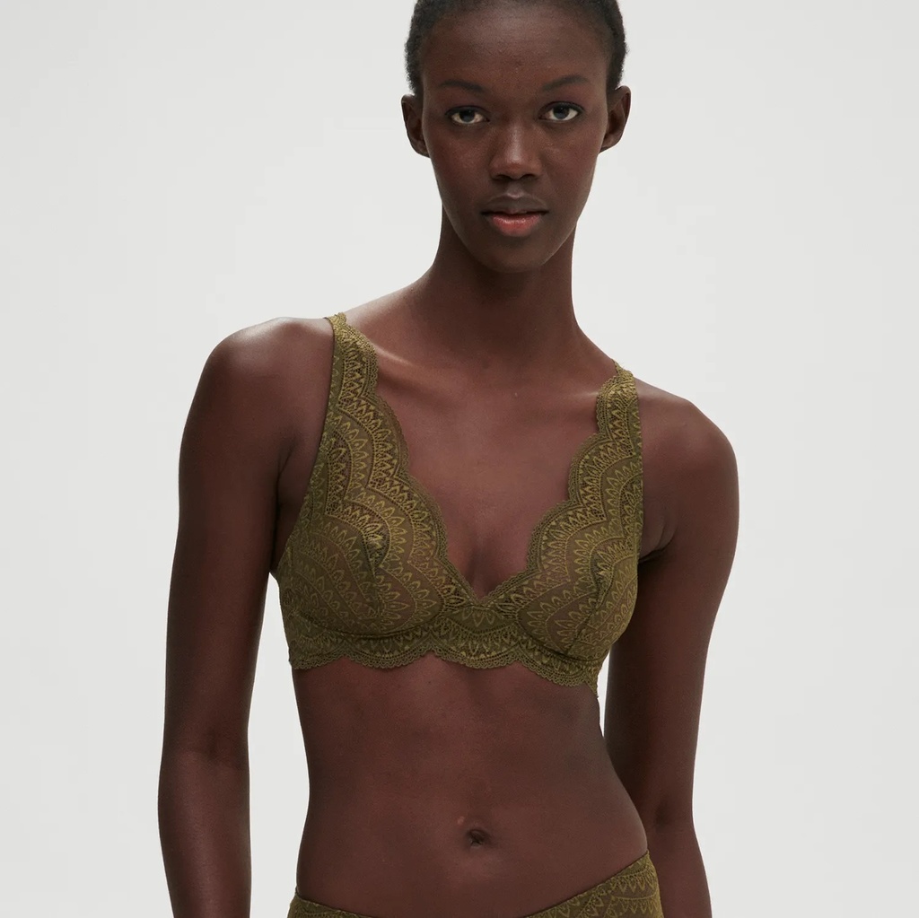 Soutien-gorge triangle sans armature SIMONE PERELE "Karma" 12V250 - Vert Aventure 659