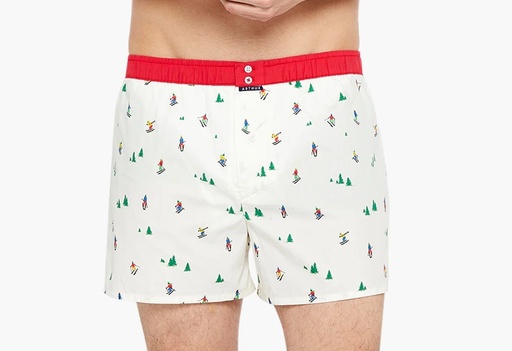 Caleçon américain homme avec maintien intérieur 100% coton bio ARTHUR "Le Club" CSP - Ivoire 1072H23