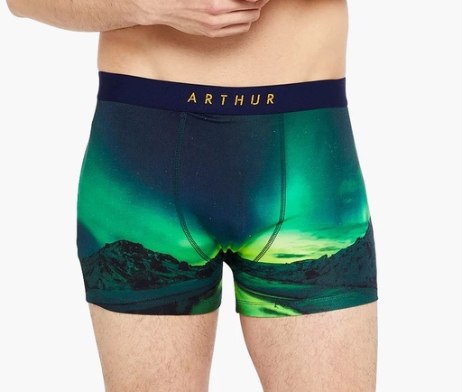 Boxer homme fantaisie 95% coton bio ARTHUR "Boréal" MAC - Vert BOREH23