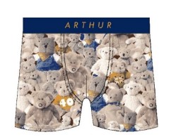 Boxer homme fantaisie 95% coton bio ARTHUR MAC - Noisette TEDDH23