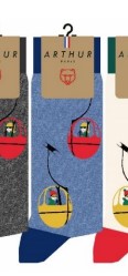 Chaussettes fantaisies homme TU ARTHUR "Télécabine" 1SO - Bleu EGGSH23