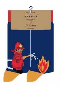 Chaussettes fantaisies homme TU coton bio ARTHUR "Les Associées" 1AS - Marine FIREH23
