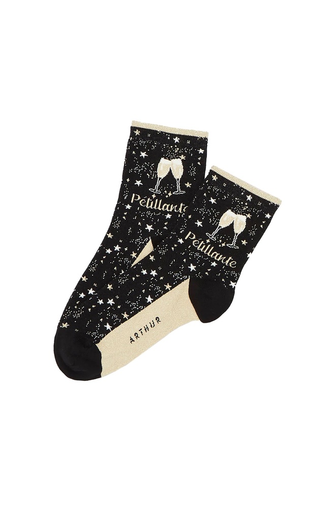 Chaussettes fantaisies femme TU ARTHUR "Pétillante" 1SF - Noir PETIH23