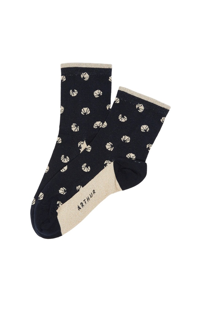 Chaussettes fantaisies femme TU ARTHUR "Croissant" 1SF - Nuit CROIH23