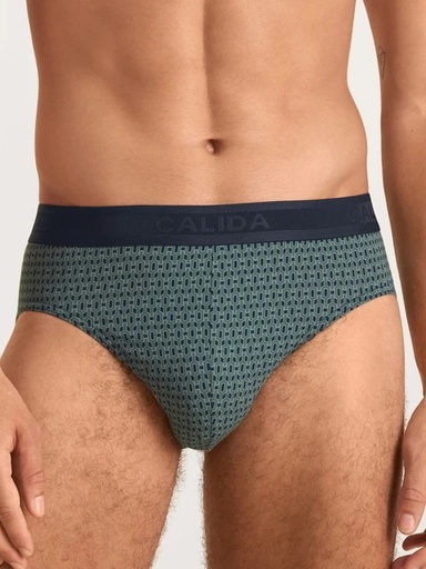 Slip homme fantaisie coton CALIDA "Grafic Cotton" 22463 - Dark Glen 549