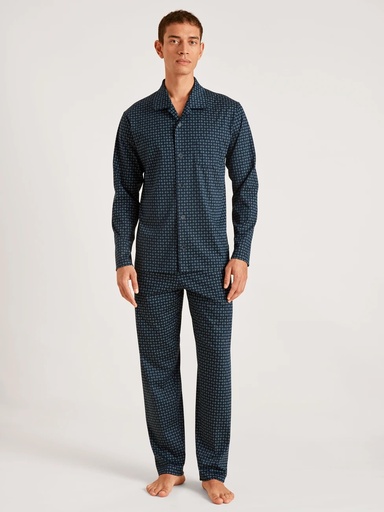 Pyjama long homme boutonné 100% coton CALIDA "Relax Selected 2" 48461 - Dark Sapphire 479