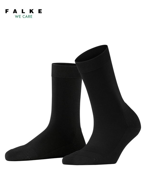 Chaussettes laine&lyocell dame FALKE "ClimaWool" 46484 - Black 3000