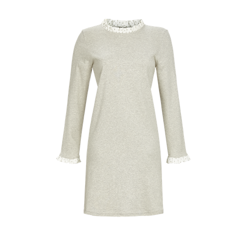 Chemise de nuit avec volants 100% coton RINGELLA "Etoiles et Rayures" 3561022 - Gris Mélange 924