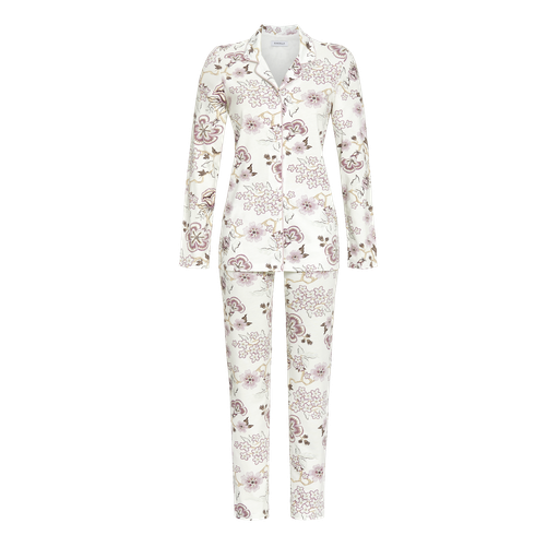 Pyjama long dame avec haut boutonné RINGELLA "Fleurs d'Hiver" 3511230 - Champagne 130