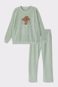 Pyjama long dame WOODY "Mammouth" 232-10-WPA-V - Vert 704