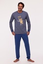 Pyjama unisexe adulte WOODY "Mammouth" 232-10-PLC-S - Rayé Bleu 904
