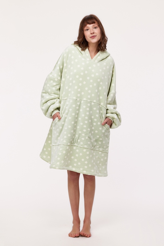 Sweat à capuche adulte en velours TU WOODY 232-12-YXL-V - Vert Menthe 957
