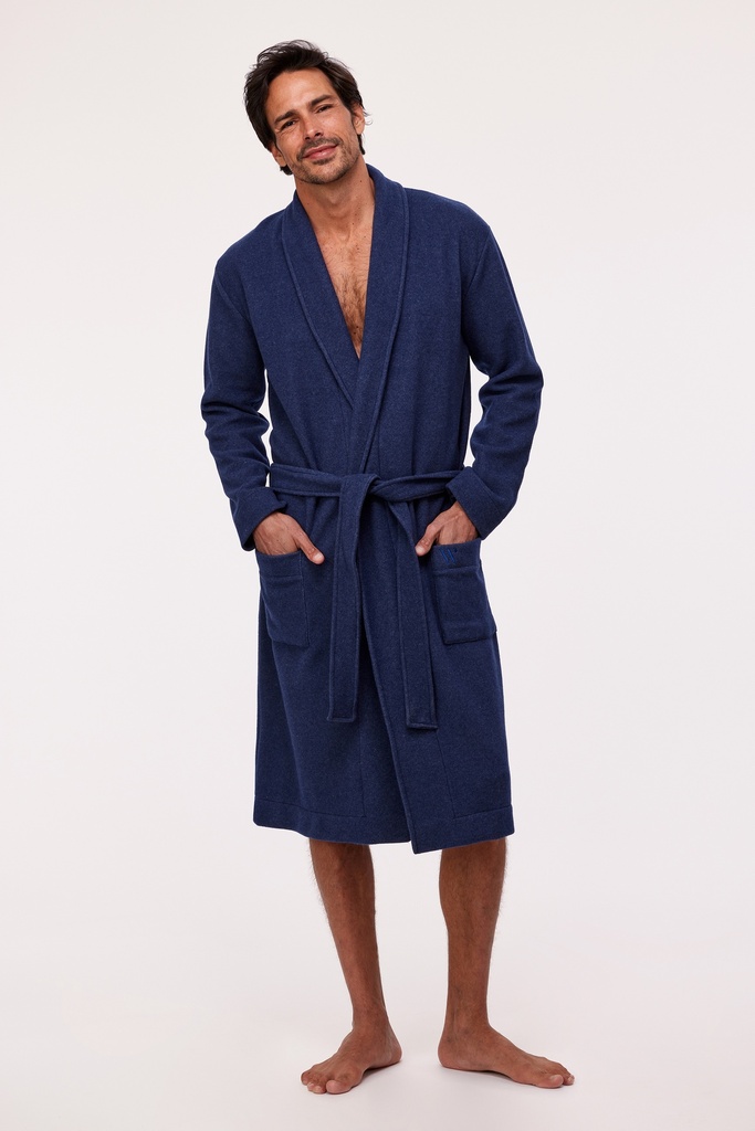 Peignoir homme chaud WOODY 232-11-MDS-D - Bleu 826