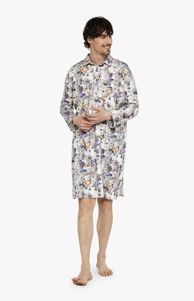 Chemise de nuit en pilou ARTHUR "Grand-Père" CGI - Noisette TEDDH23