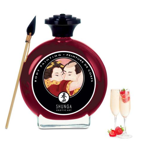 Peinture de corps comestible SHUNGA "Body painting" 100ml - Vin Pétillant Fraise