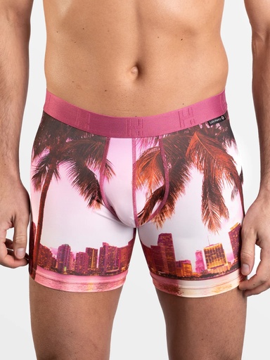 Boxer homme fantaisie microfibre avec maintien intérieur LOIC HENRY "Identity" KBI064X - California