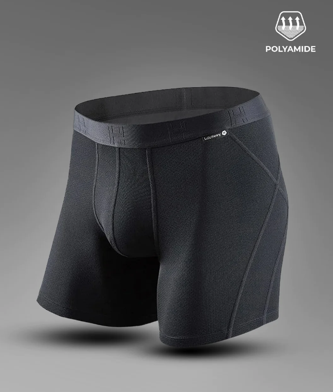 Boxer homme de sport microfibre avec maintien intérieur LOIC HENRY "Sport" KBS003N - Noir