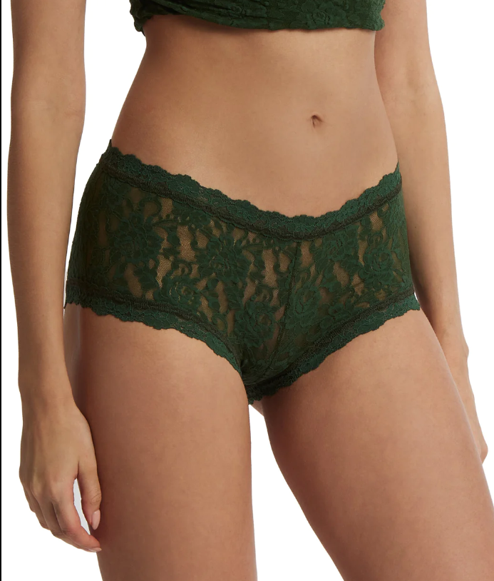 Shorty dentelle stretch HANKY PANKY "Boyshort" 4812P - Vines Green VINE