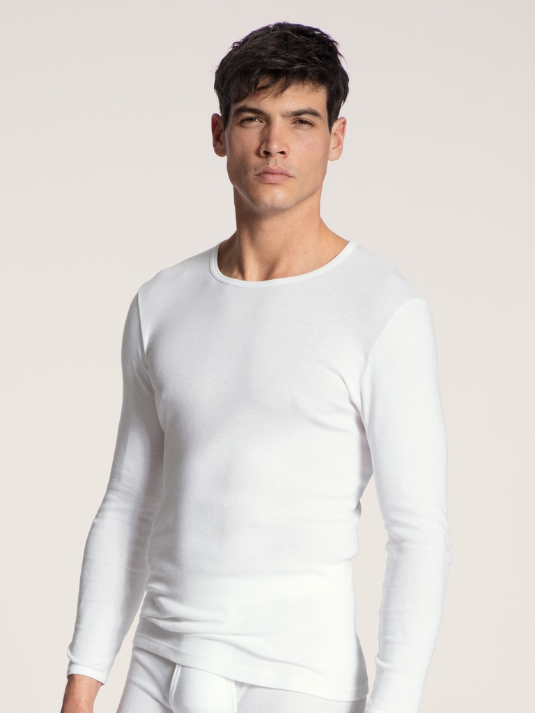 T-shirt homme manches longues 100% Coton CALIDA "Cotton 1:1" 16910 - Blanc 001