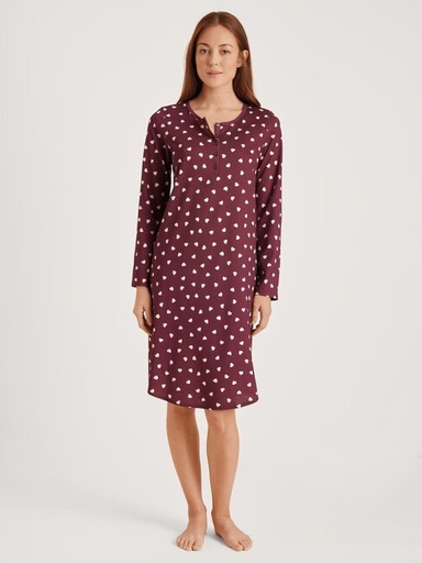 Chemise de nuit dame 100cm en 100% coton CALIDA "Lovely Nights" 37156 - English Red 169