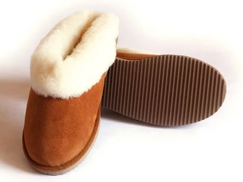 Pantoufle mules peau de mouton DGRANDIOSE - MFCA - Camel