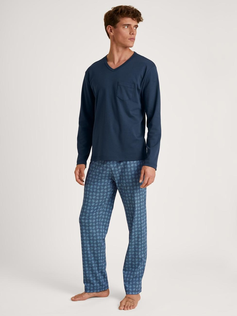 Pyjama long homme 100% coton CALIDA "Relax Streamline 2" 46482 - Insignia Blue 407
