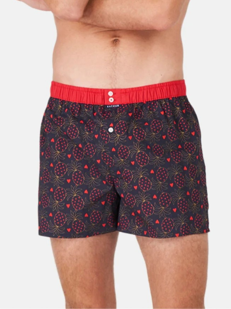 Caleçon américain homme avec maintien 100% coton bio ARTHUR "Le Club" CSP - Marine Motif St Val 1094E24