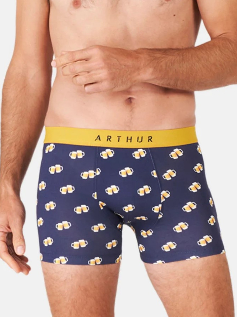 Boxer homme coton bio ARTHUR "Sans Pression" MAC - Marine BIERE24