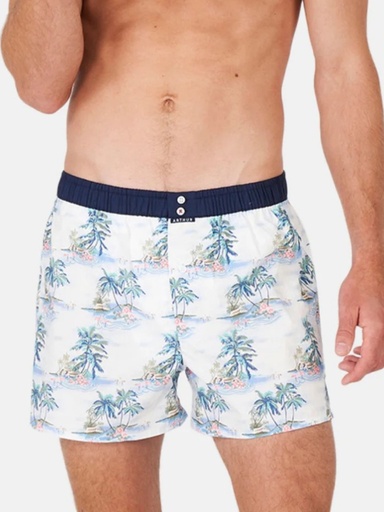 Caleçon américain homme avec maintien 100% coton bio ARTHUR "Le Club" CSP - Azur 1111E24