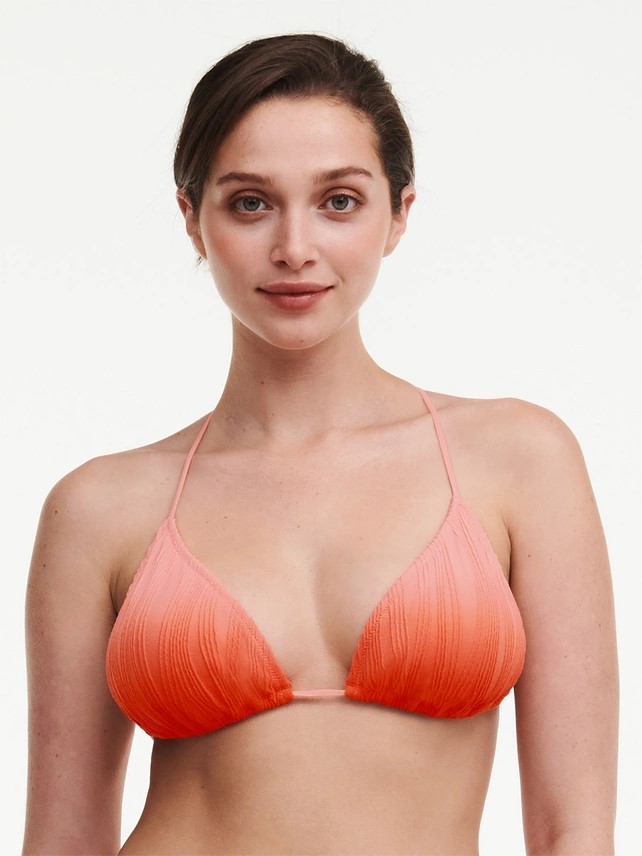 Haut de Bikini triangle CHANTELLE "Swim One Size" C12VQF - Orange Tie and Dye 0XS